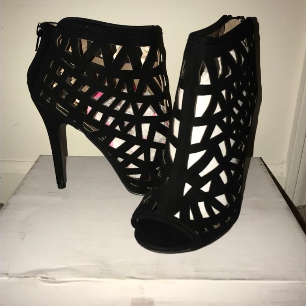 Caged Heels Black